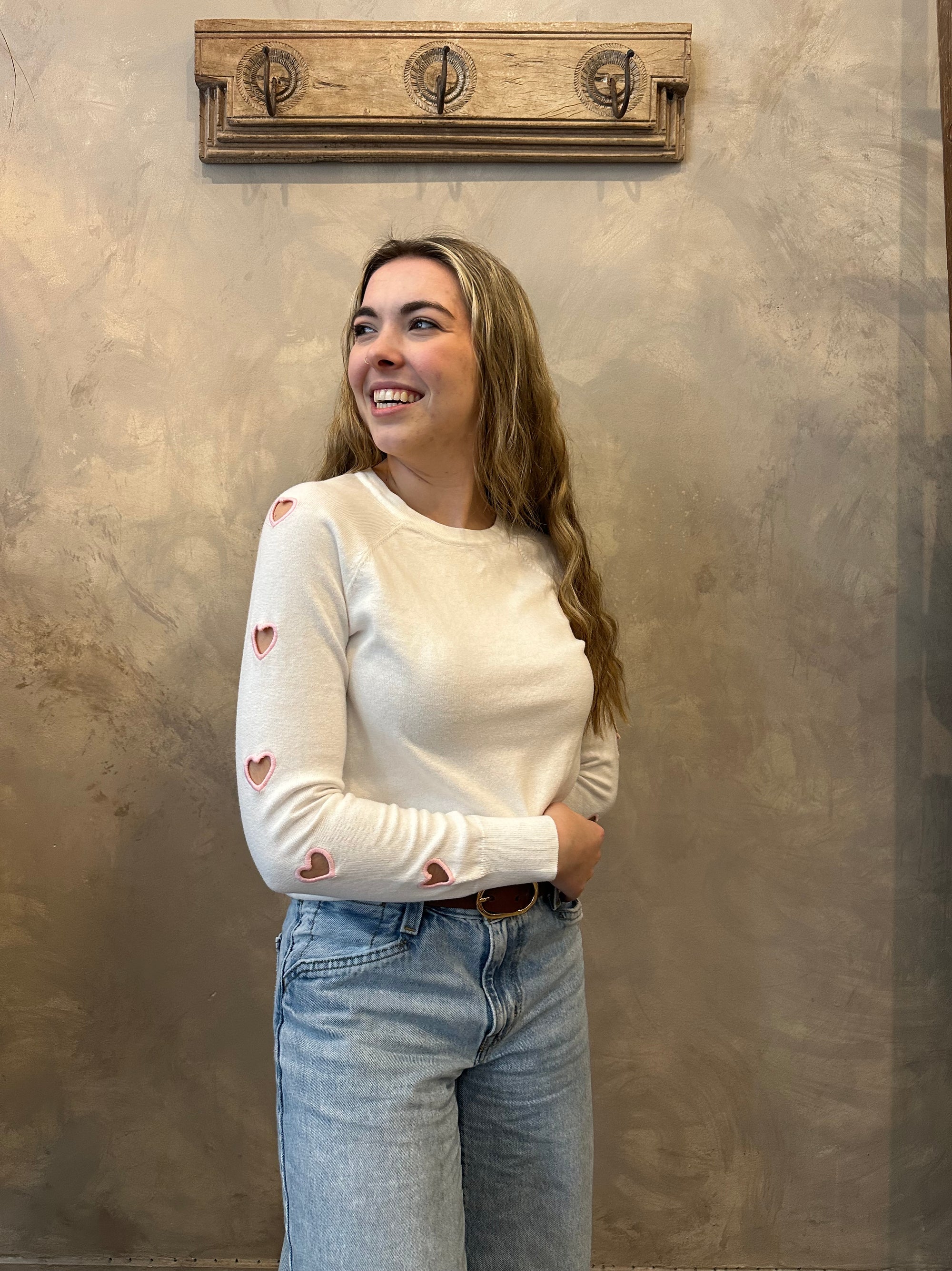 Heart on my Sleeve Sweater - White