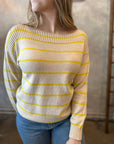 Callie Stripe Sweater - Sun & Latte