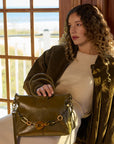 Sheila Medium Satchel - Olive Veil