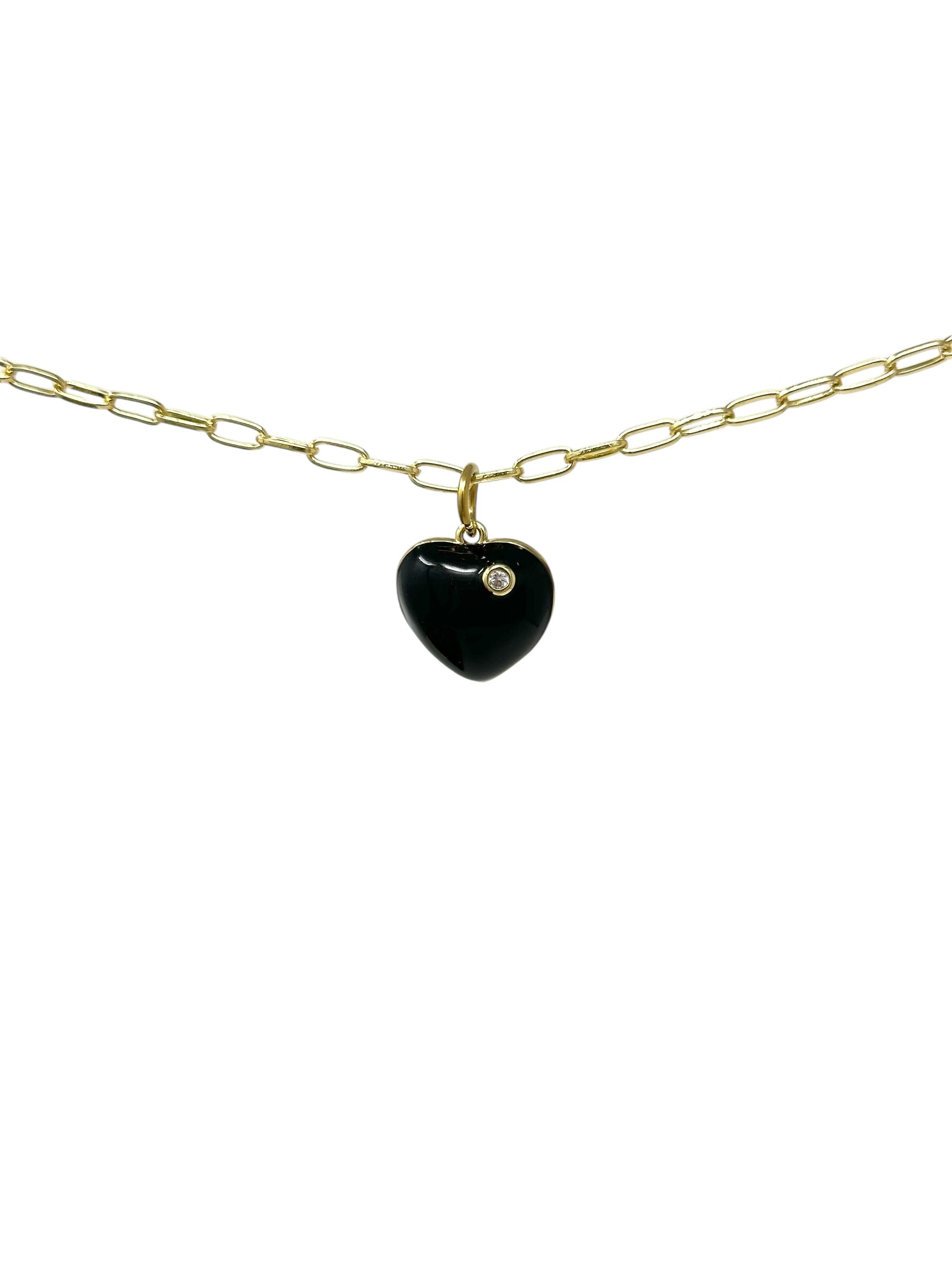 TCP Black Puff Heart Charm