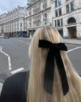 Velvet Bow Barette - Black
