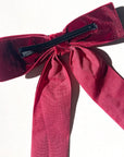 Velvet Bow Barrette - Red