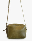 Medium Perforated Zipper Crossbody - Moss
