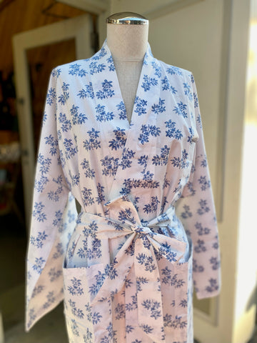 Jasmine Blue Cotton Robe