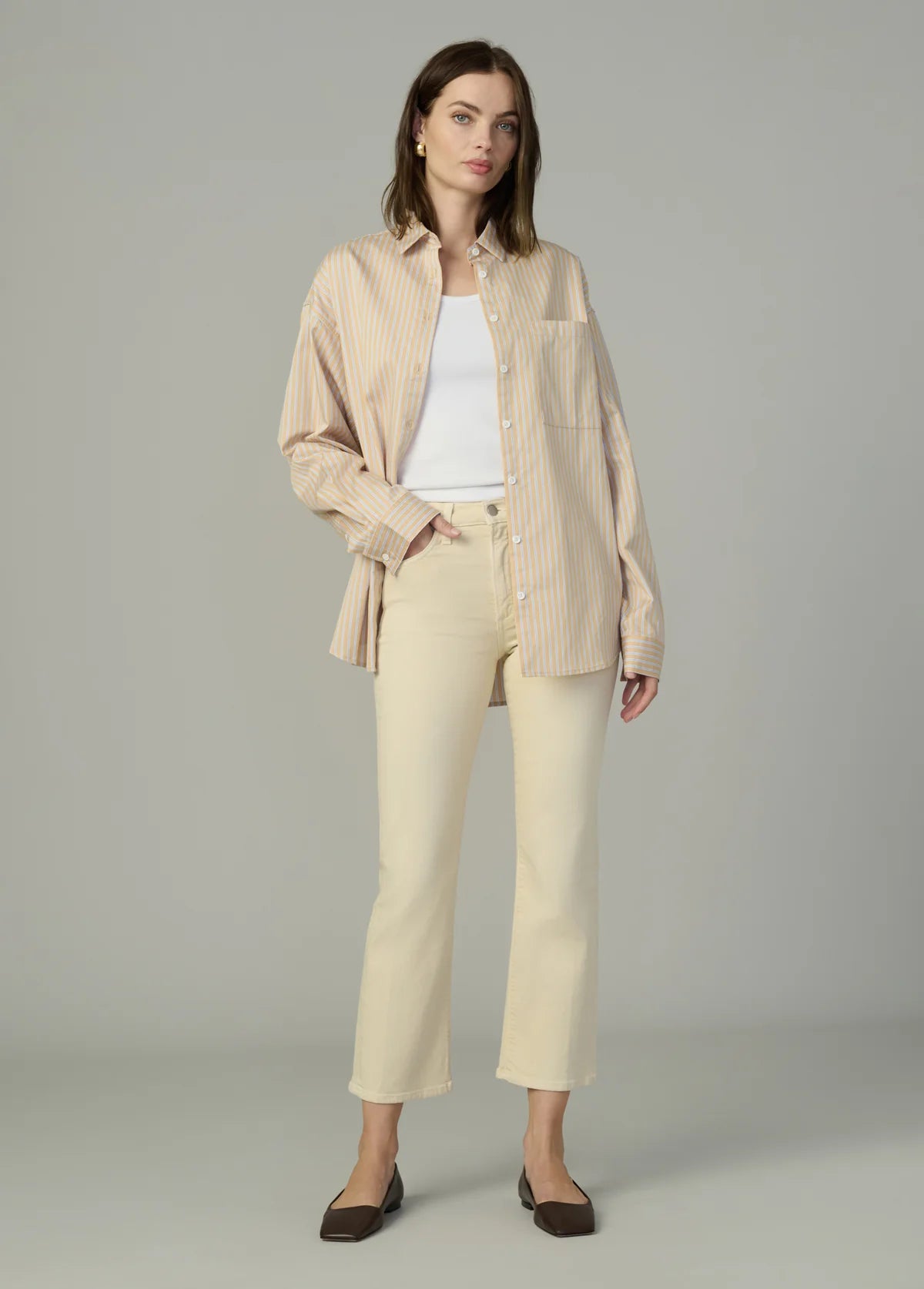 The Callie Crop Bootcut - Creme Brulee