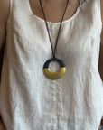Horn Pendant Necklace - Matte Black