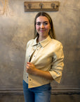 Vegan Puff Sleeve Jacket - Nude