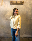Vegan Puff Sleeve Jacket - Nude