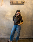 Vegan Zip Front Jacket - Chocolate