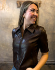 Vegan Zip Front Jacket - Chocolate