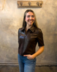 Vegan Zip Front Jacket - Chocolate