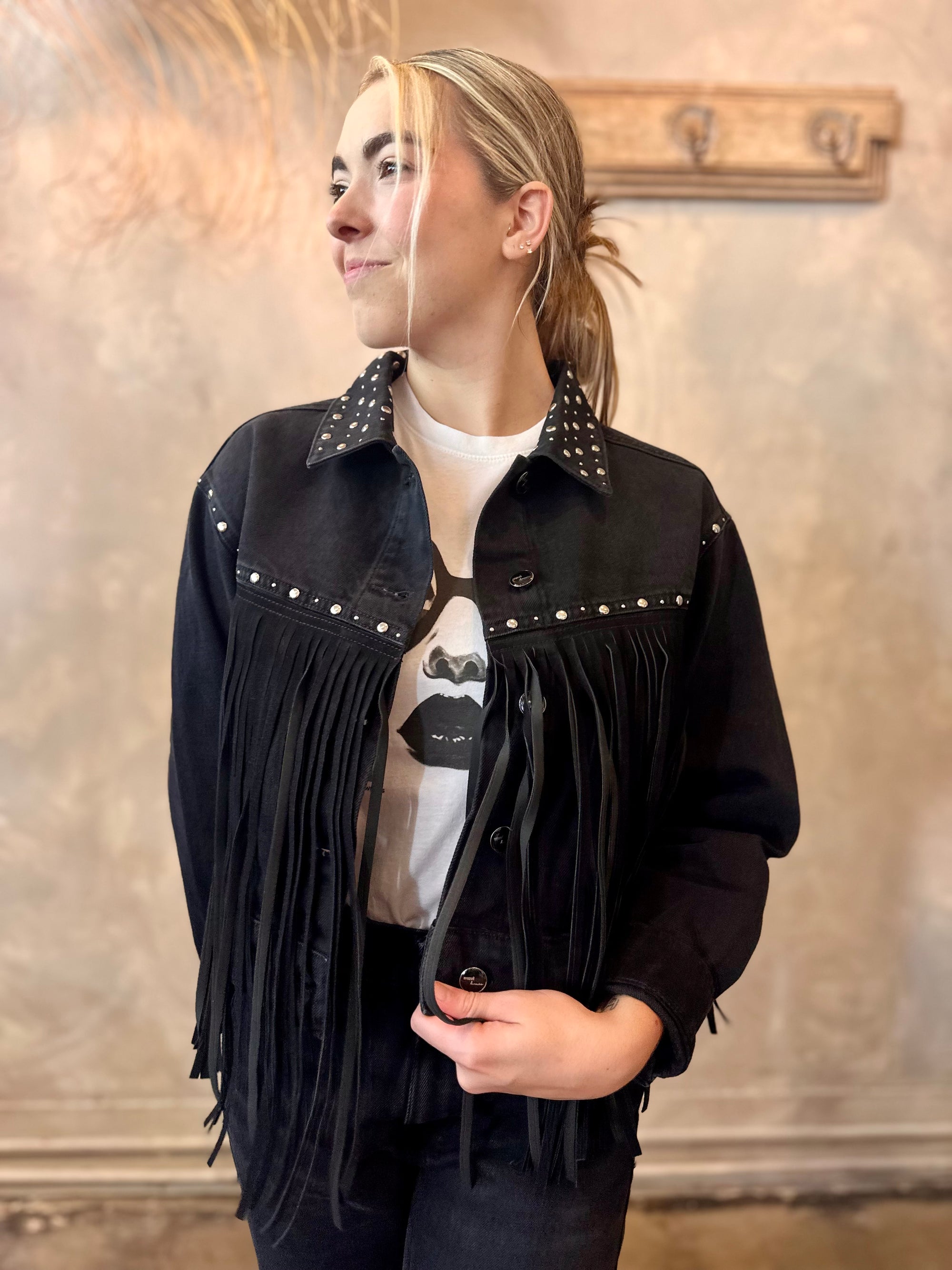 Jenna Fringe Denim Jacket
