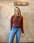 Striped Cardigan - Orange & Shadow