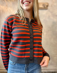 Striped Cardigan - Orange & Shadow