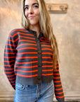 Striped Cardigan - Orange & Shadow