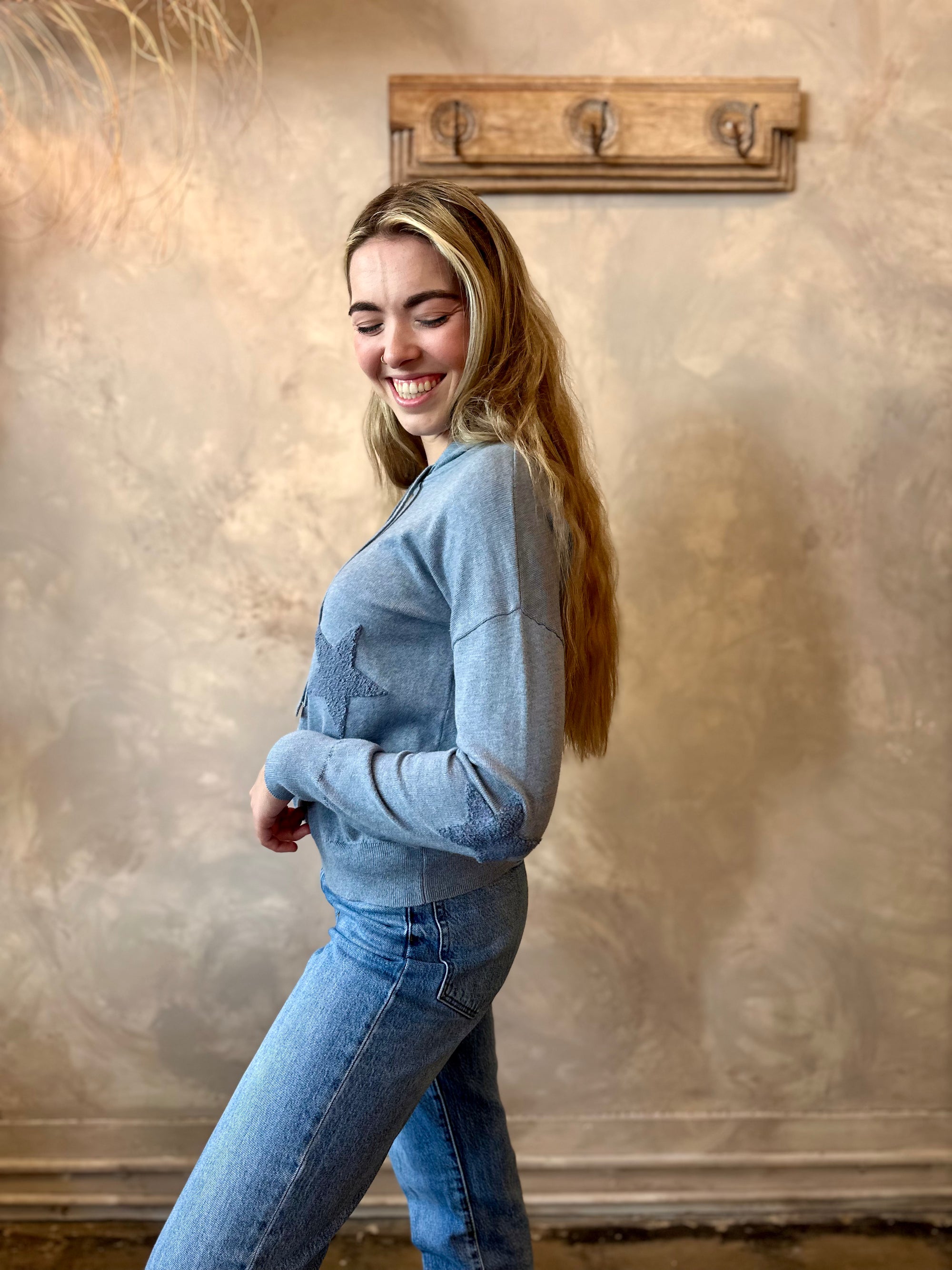 Star Sweatshirt - Denim Blue