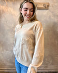 Star Crewneck Sweater - Latte