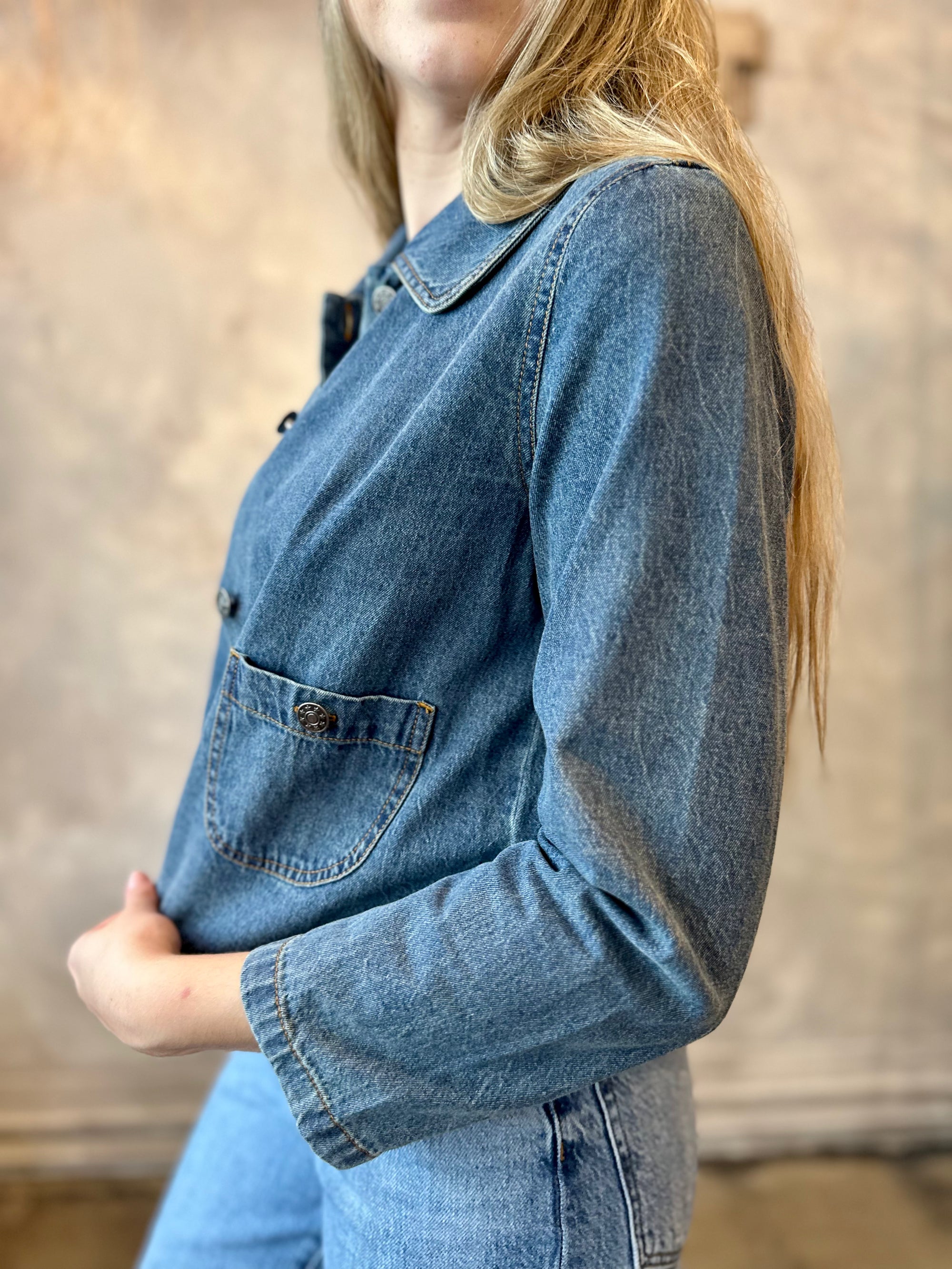 Peter Pan Collar Jacket - Denim