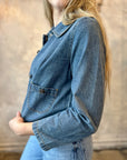 Peter Pan Collar Jacket - Denim