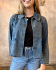 Peter Pan Collar Jacket - Denim