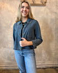 Peter Pan Collar Jacket - Denim
