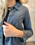 Peter Pan Collar Jacket - Denim