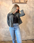 Peter Pan Collar Jacket - Black