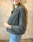 Peter Pan Collar Jacket - Black