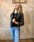 Peter Pan Collar Jacket - Black