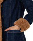 Sherpa Trim Denim Coat