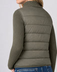 Quilted Sweater Jacket - Heather Olive