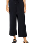 Pull-On Wide Leg Crop Pant - Black