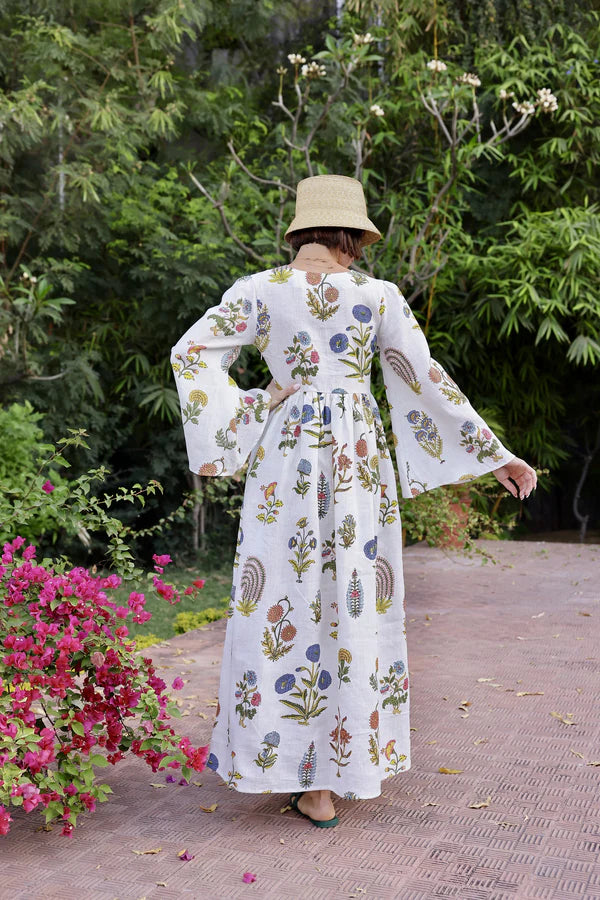 botanical maxi dress Lugano S / Multi Furlla Woman White Sheath 2026Fall Color:Flores Print Care Lightweight
