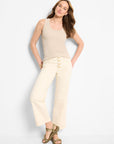 Horn Button Wide Leg - Canvas