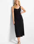 Button Tank Dress - Black