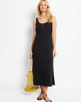 Button Tank Dress - Black