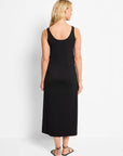 Button Tank Dress - Black