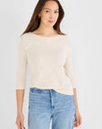 3/4 Sleeve Boatneck Tee - Coconut