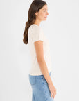 Speckled Crew Tee - Cream