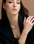 Braided Twist Links Magnetic Bracelet - Gold