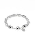 Braided Twist Links Magnetic Bracelet - Silver