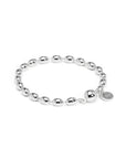 Oval Beaded Magnetic Bracelet - Silver