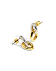 Two-Tone Small Link Drop Earrings