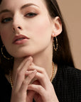 Beaded Hoop Earrings - Silver
