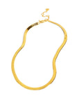 Herringbone Chain Collar Necklace - Gold