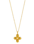 Ridged Cross Pendant Necklace