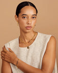 Dot Disc Short Magnetic Necklace - Gold