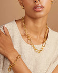 Mixed Chain Chunky Necklace - Gold