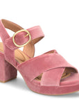 Lizzie Velvet Heel - Rose