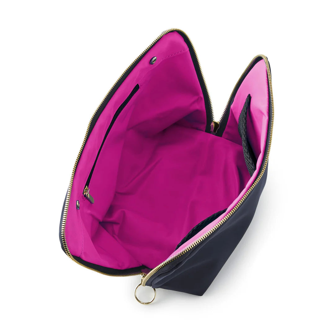 Kusshi Signature Makeup Bag - Navy & Pink